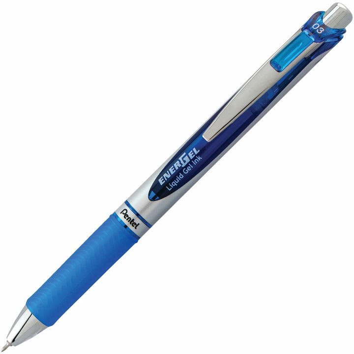 Image of Pentel® Retractable Liquid Gel Pen, Fast-Drying, 0.3mm Tip, Blue