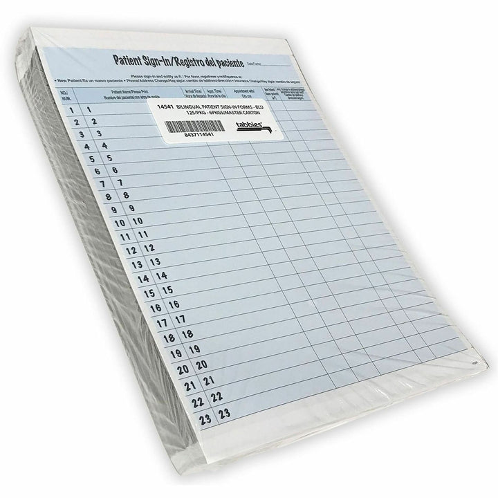 Image of Tabbies® Hipaa Labels, Patient Sign-In, 8.5 X 11, Blue, 23/sheet, 125 Sheets/pack
