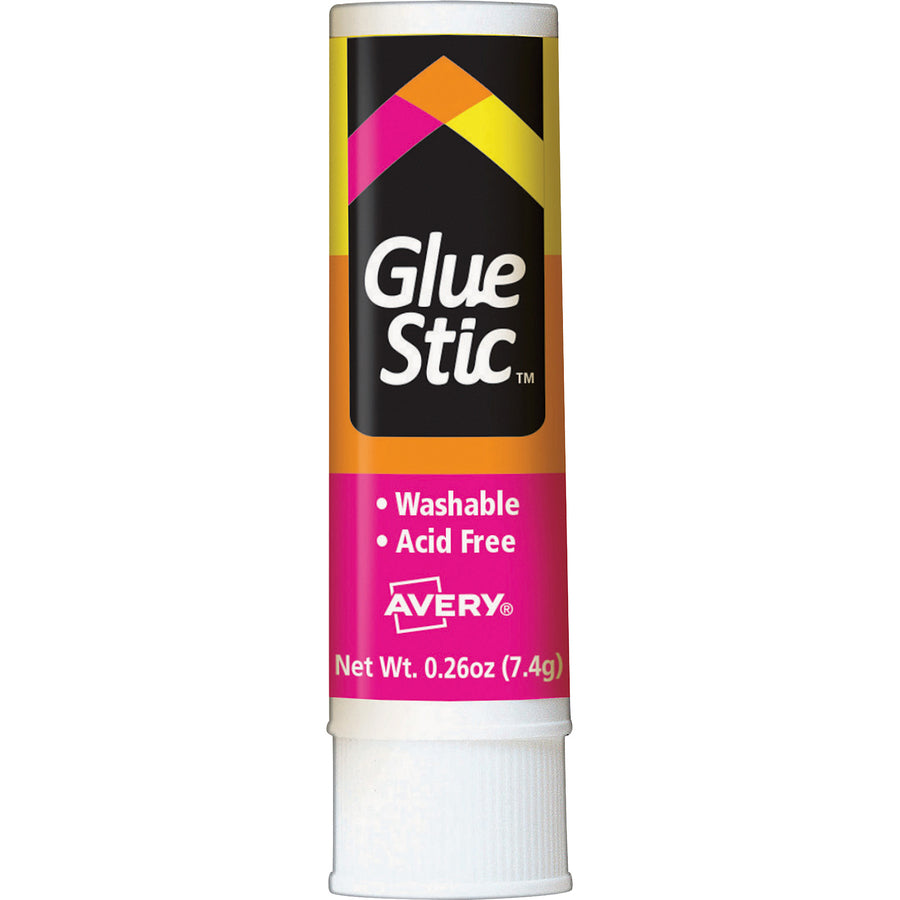 Image of Avery® Glue Stic, Permanent, Washable, 0.26 oz., 12/BX, Clear