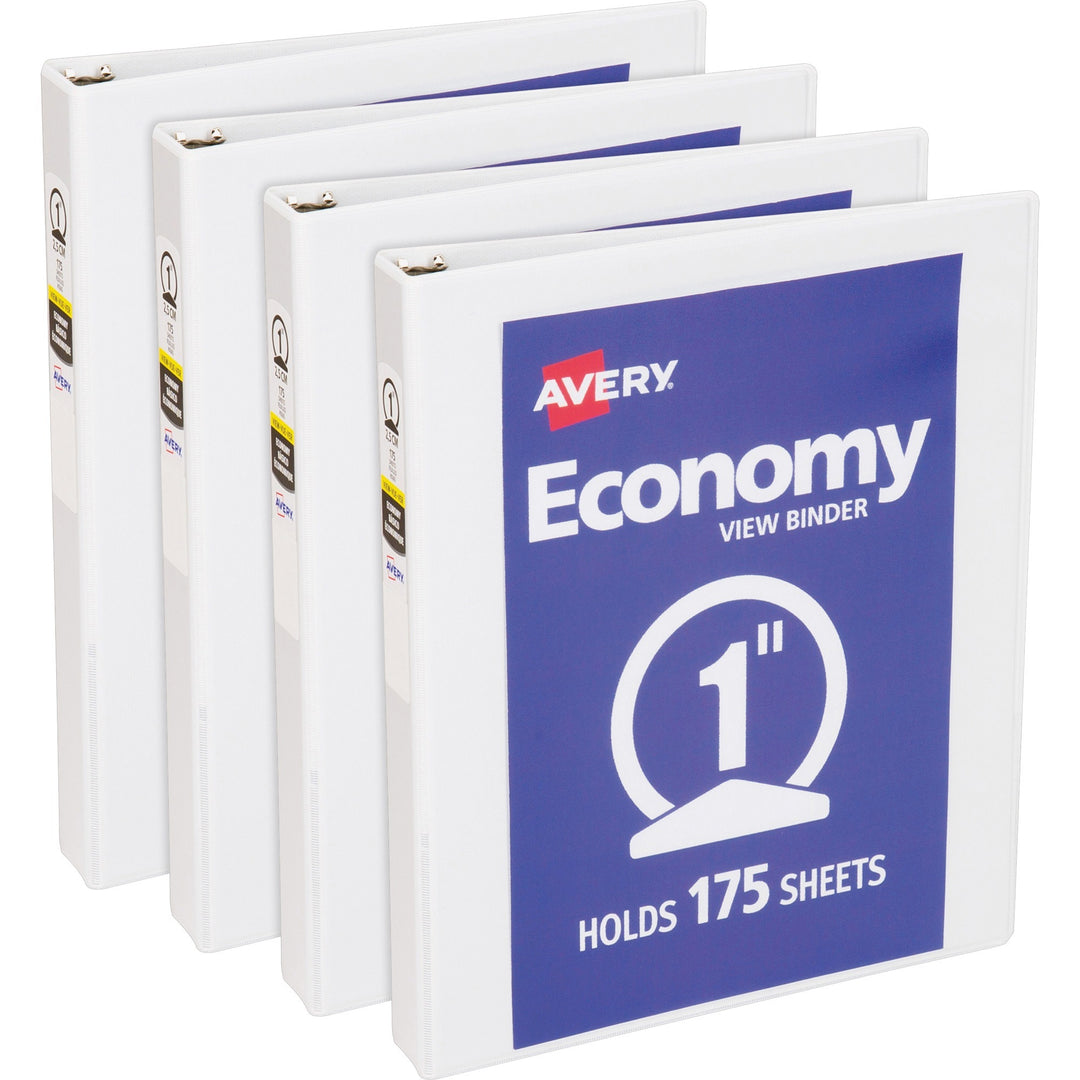 Image of Avery® View Binder, 1" Round Rings, Economy, 11"x8-1/2", 4/BD, WE