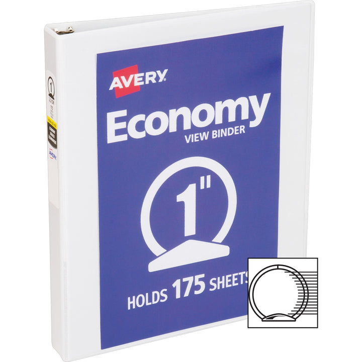 Image of Avery® View Binder, 1" Round Rings, Economy, 11"x8-1/2", 4/BD, WE