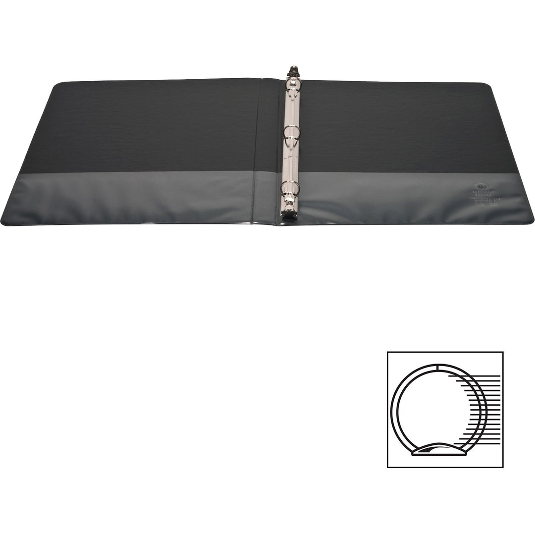 Image of Business Source View Binders, w/2 Inside Pockets, 1/2" Cap, 4/BD, Black