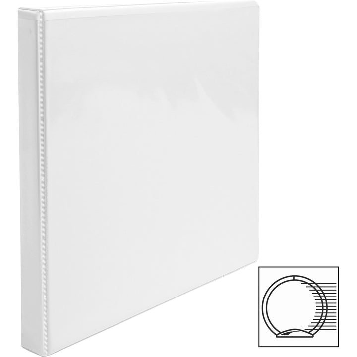 Image of Business Source View Binders, w/2 Inside Pockets, 1/2" Cap, 4/BD, White
