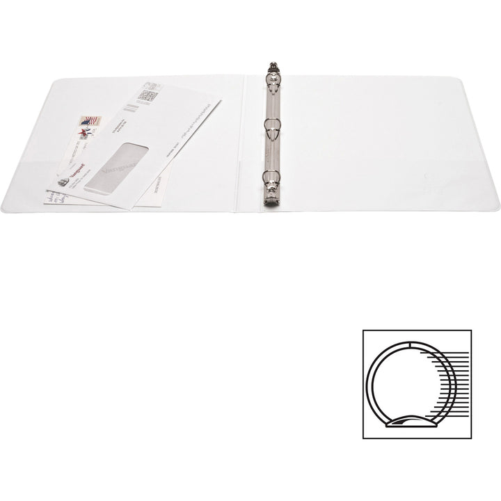 Image of Business Source View Binders, w/2 Inside Pockets, 1/2" Cap, 4/BD, White