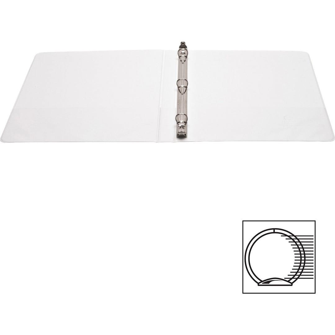 Image of Business Source View Binders, w/2 Inside Pockets, 1/2" Cap, 4/BD, White