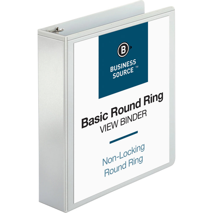 Image of Business Source View Binder, w/ 2 Inside Pockets, 2" Capacity, 4/BD, White