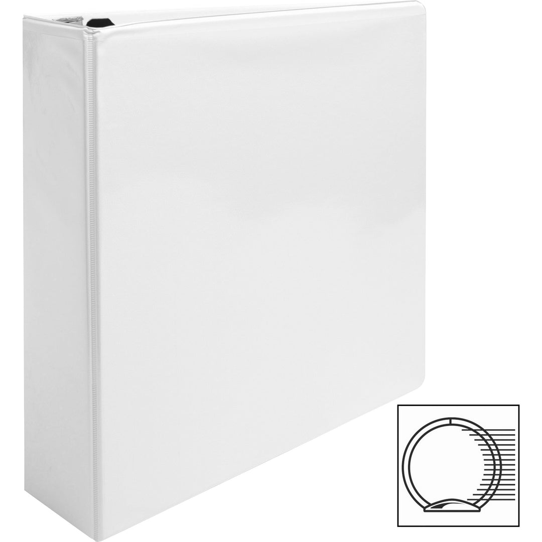 Image of Business Source View Binder, w/ 2 Inside Pockets, 2" Capacity, 4/BD, White