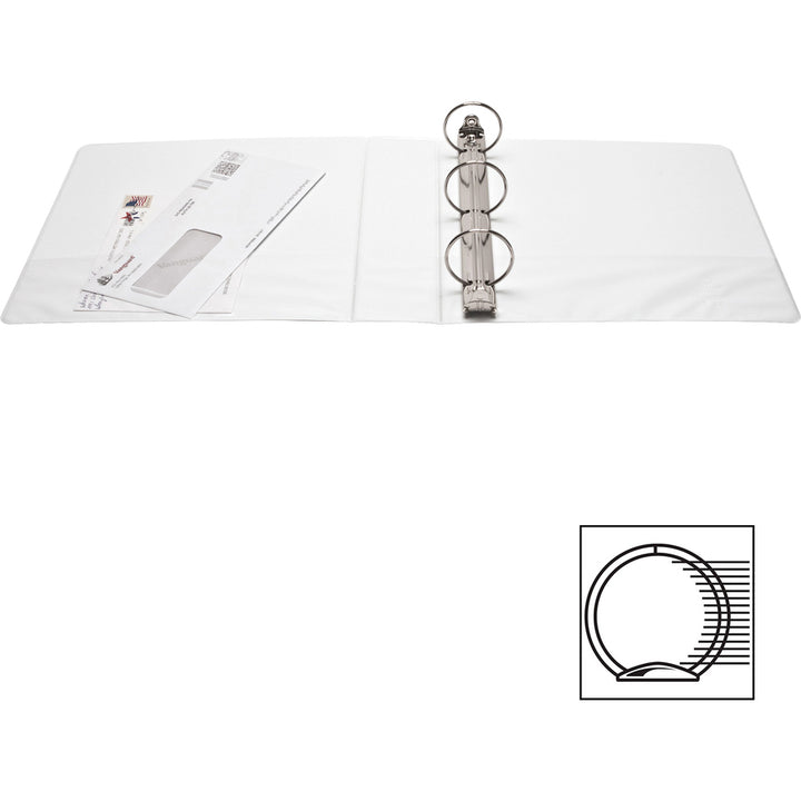 Image of Business Source View Binder, w/ 2 Inside Pockets, 2" Capacity, 4/BD, White