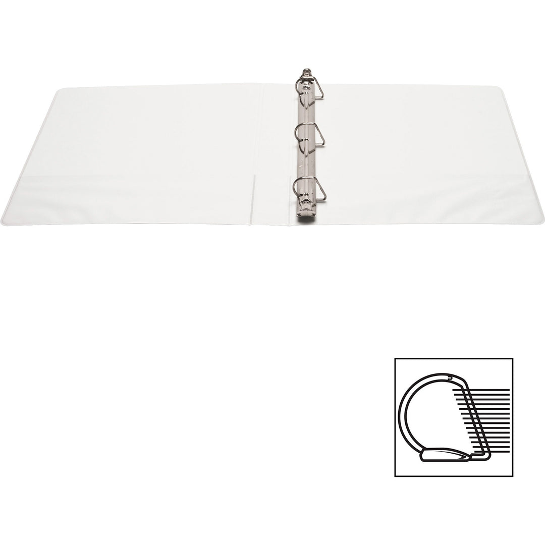 Image of Business Source D-Ring Binders, w/Pockets, 1" Cap, 8-1/2"x11", 4/BD, White