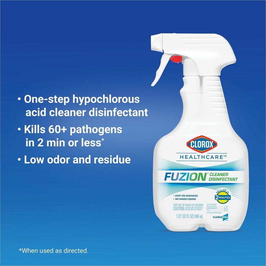 Image of Clorox® Disinfectant Cleaner, Fuzion, Low Odor, 32 oz, 9/CT