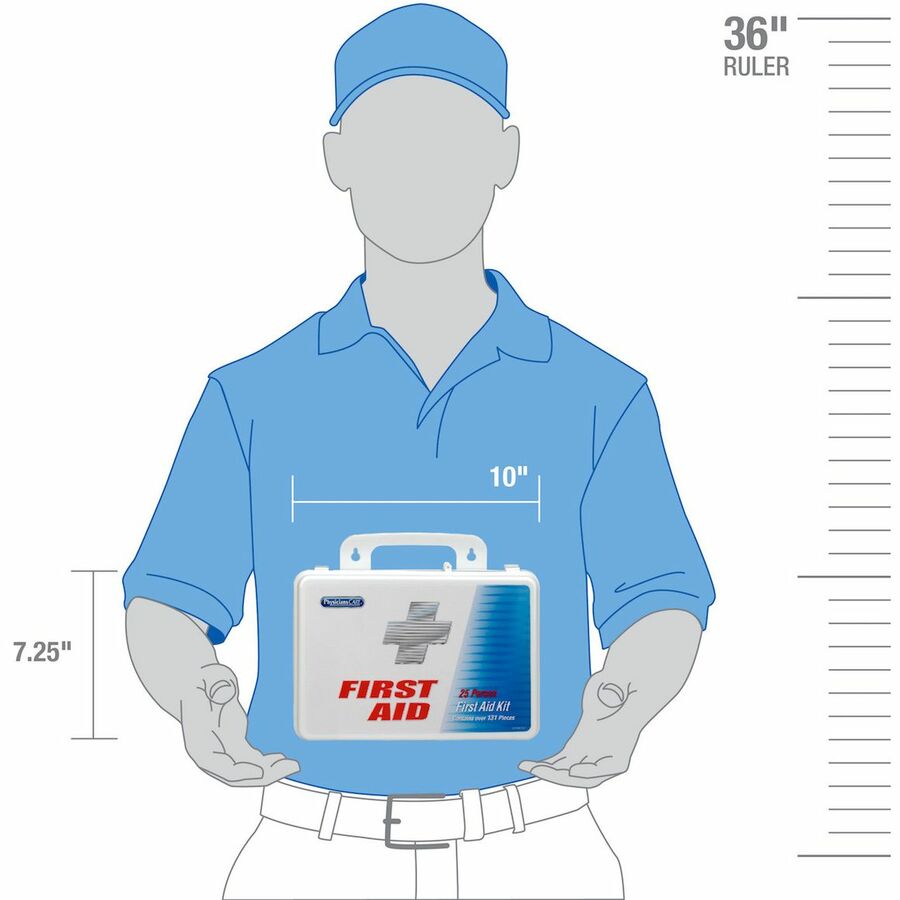 Image of First Aid Only 60002 25 Person Office First Aid Kit, 135 x Piece(s) For 25 x Individual(s), 10" H x 3" Width7" Length, Plastic Case, 1 Each