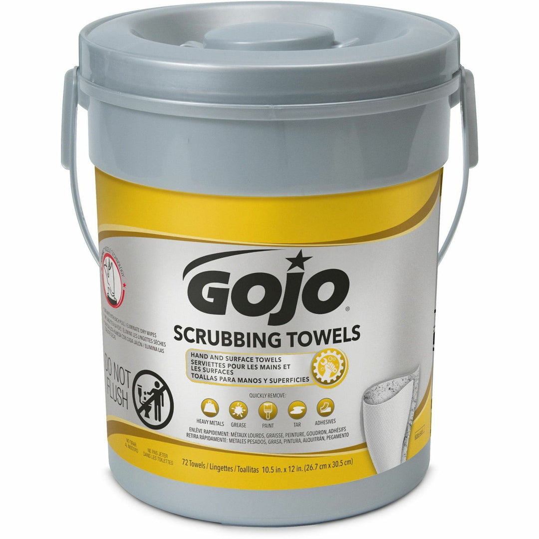 Image of GOJO® Scrubbing Towels, Large, 72/Canister, 10-1/2"x12", 6/CT, WE