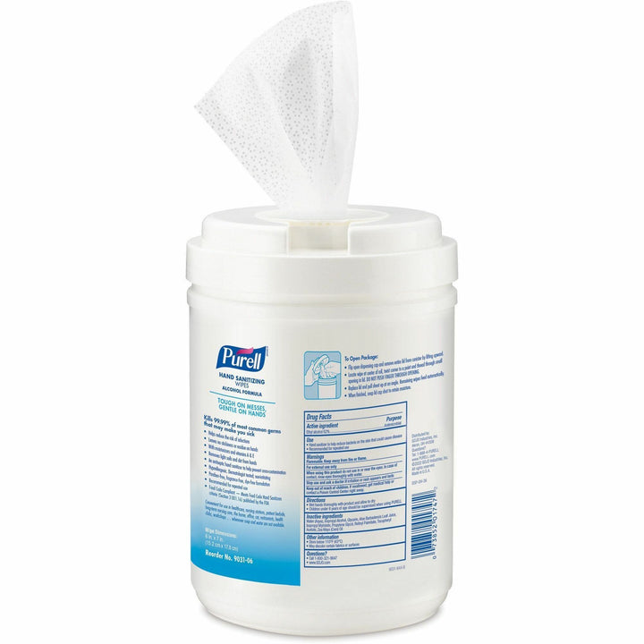 Image of GOJO® Hand Sanitizing Wipes, 6"x7", 175 Wipes/Canister, 6/CT,White