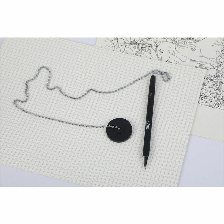 Image of Integra Counter Pen, w/24"L Chain & Base, Antimicrobial, 12/BX, BK