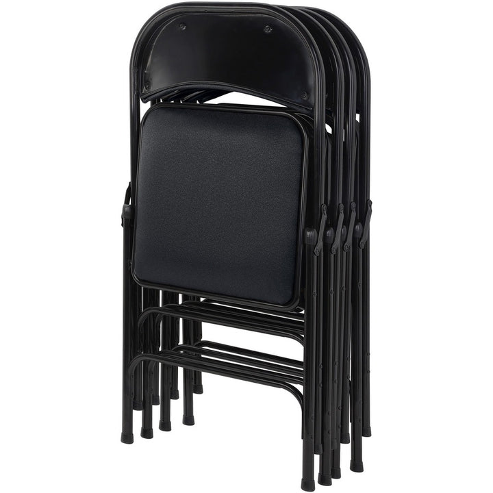 Image of Lorell Chairs,Folding,225 lb Cap,18-3/8"x19-1/4"x29-5/8",4/CT,Black