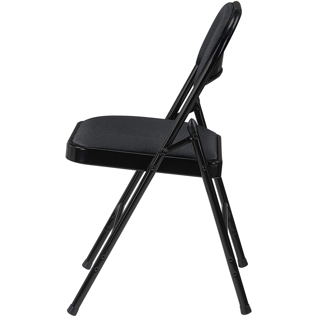 Image of Lorell Chairs,Folding,225 lb Cap,18-3/8"x19-1/4"x29-5/8",4/CT,Black