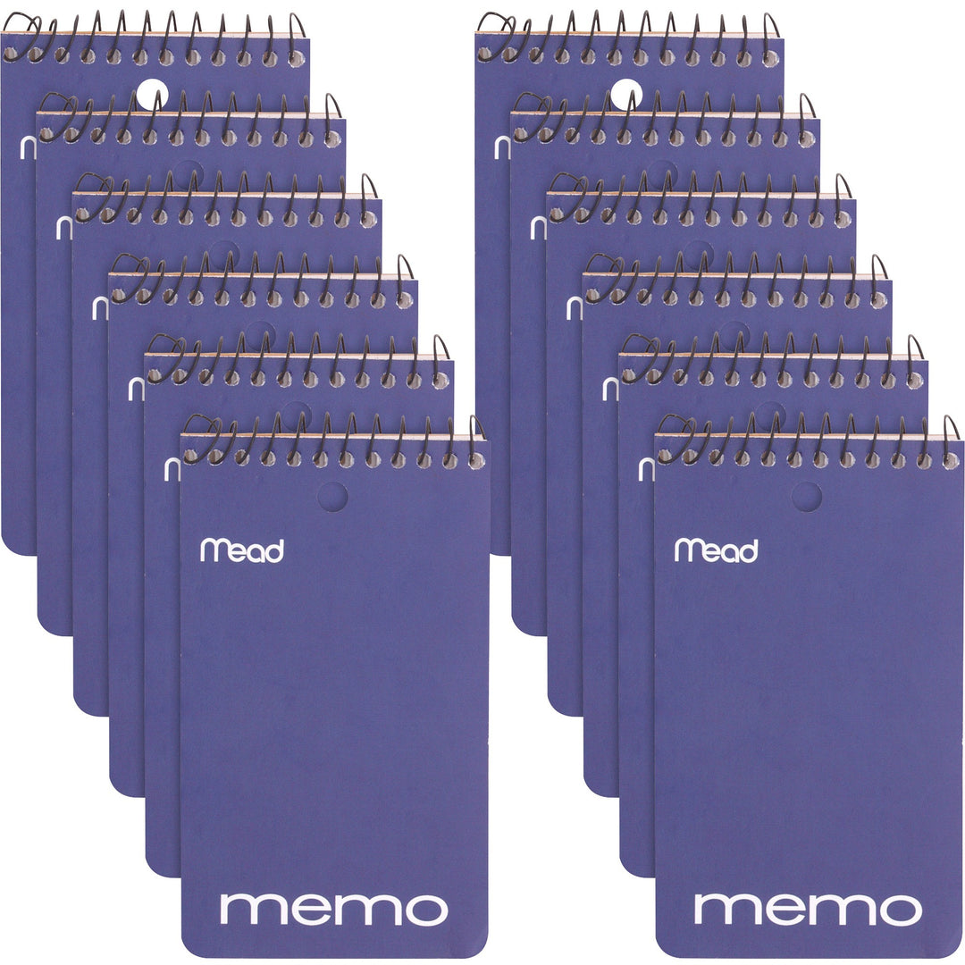 Image of Mead® Memo Books,College Ruled,1-HP,Top Wirebound,3"x5", 12/PK,AST