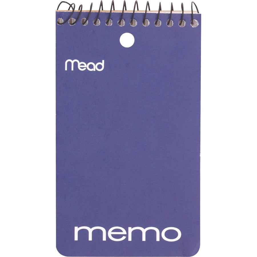 Image of Mead® Memo Books,College Ruled,1-HP,Top Wirebound,3"x5", 12/PK,AST