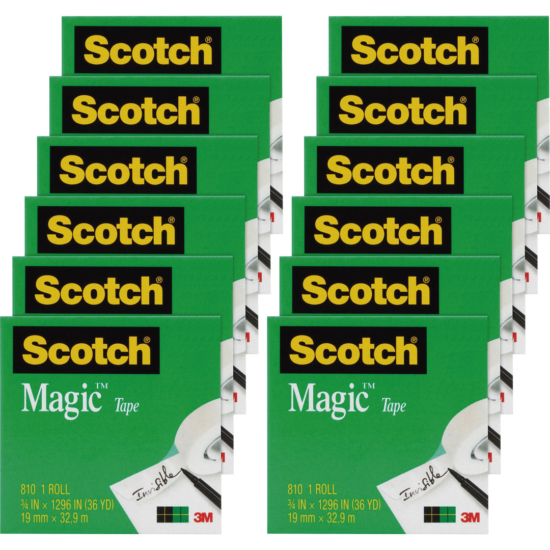 Image of Scotch® Magic Tape Refill, 1" Core, 0.75" x 36 yds, Clear, 12/Pack