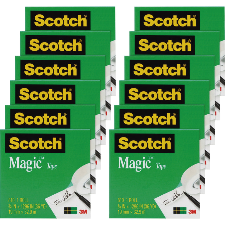 Image of Scotch® Magic Tape Refill, 1" Core, 0.75" x 36 yds, Clear, 12/Pack