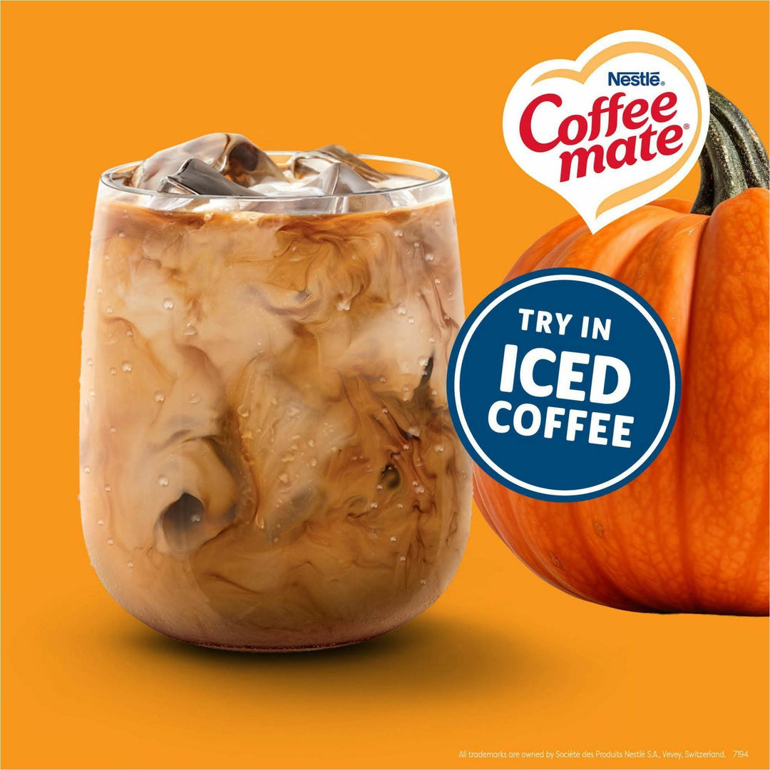 Image of Coffee mate 75520CT Pumpkin Spice Nondairy Liquid Creamer Singles, Pumpkin Spice Flavor, 0.38 fl oz (11 mL), 200 Serving, 50/Box, 4 / Carton