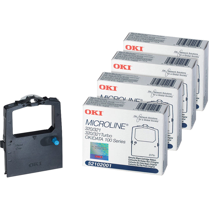 Image of Oki® Matrix Nylon Printer Ribbons,F/Microline, 4/BD, Black