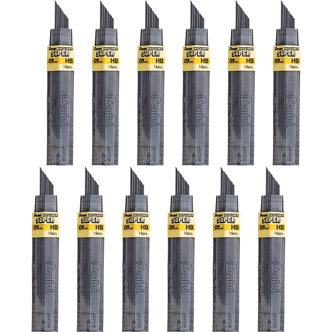 Image of Pentel® Hi-Polymer Lead, 0.9 mm, Bold,15/Tube, 12TB/BX, HB/Black