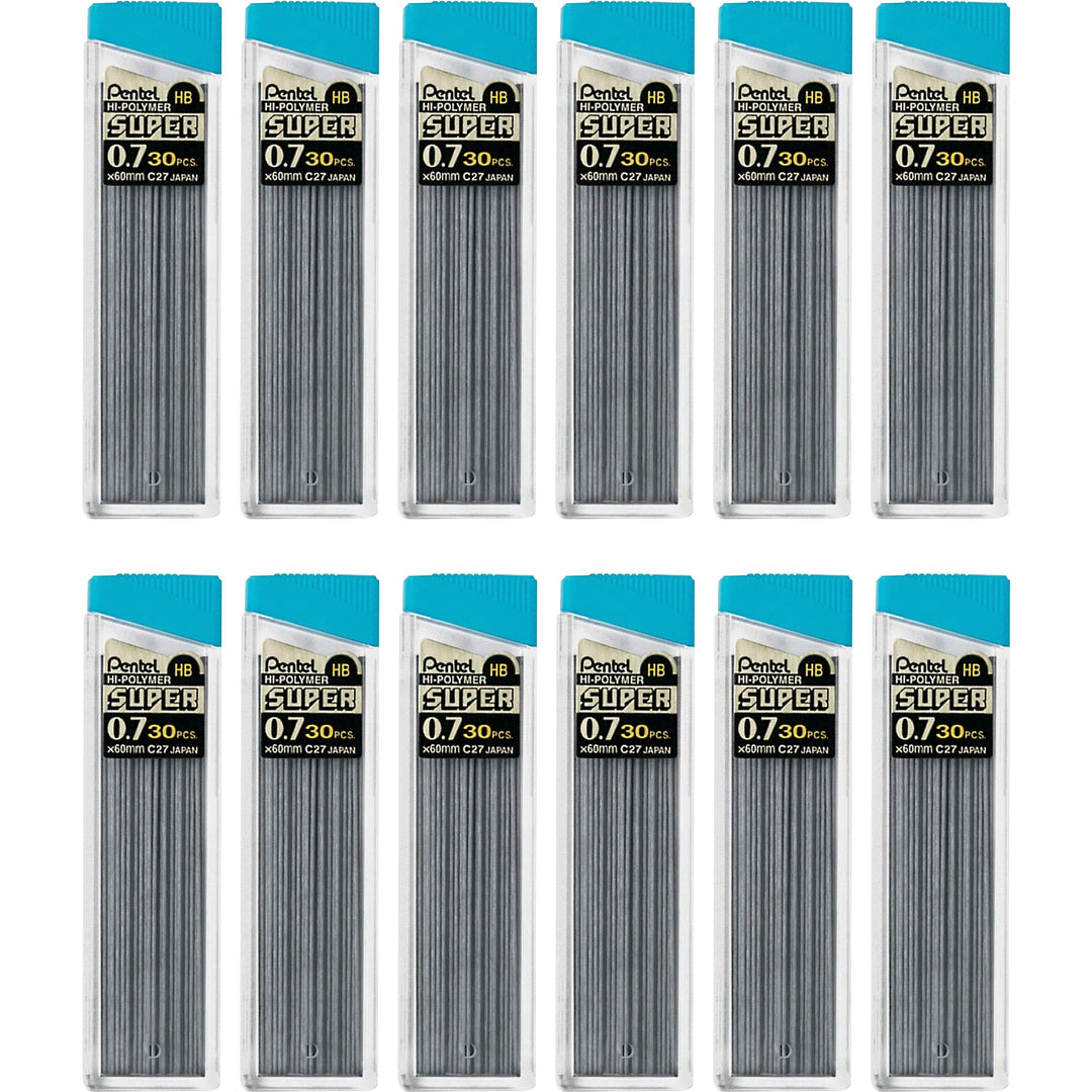 Image of Pentel® Hi-Polymer Lead, 0.7 mm, Medium, 30/Tube 12TB/BX, HB/BK