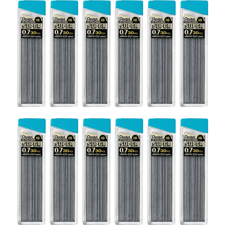 Image of Pentel® Hi-Polymer Lead, 0.7 mm, Medium, 30/Tube 12TB/BX, HB/BK