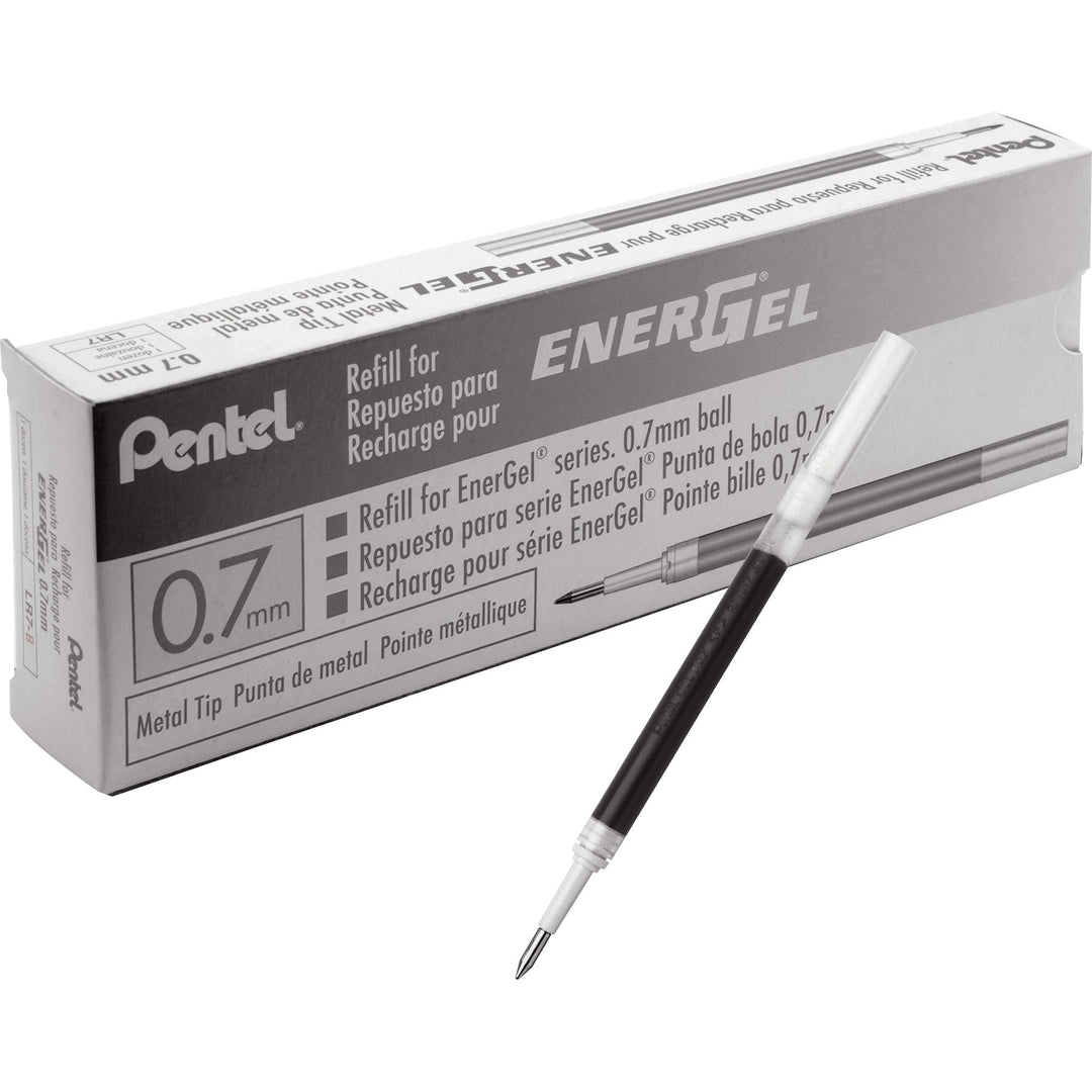 Image of Pentel® Gel Pen Refills, f/EnerGel, 0.7mm, Fine, 12/BX, Black Ink