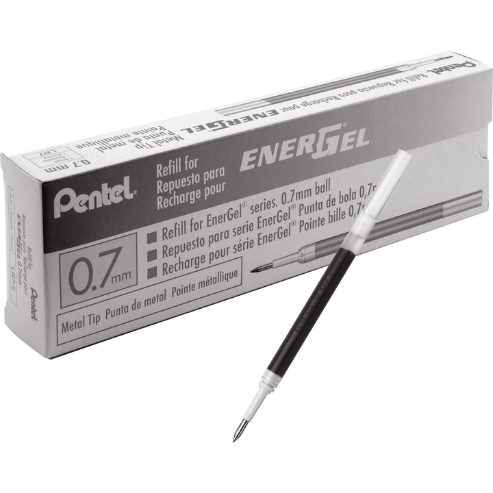 Image of Pentel® Gel Pen Refills, f/EnerGel, 0.7mm, Fine, 12/BX, Black Ink