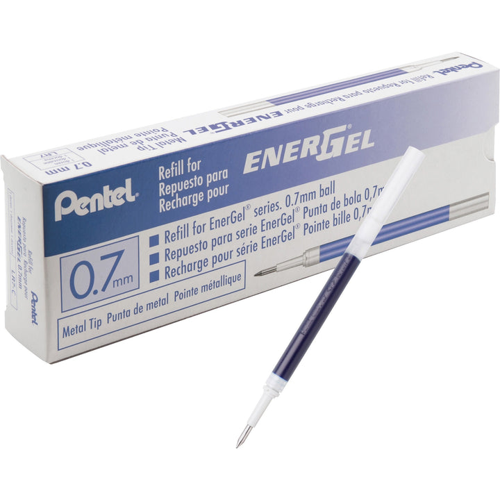 Image of Pentel® Gel Pen Refills, f/EnerGel, 0.7mm, Fine, 12/BX, Blue Ink