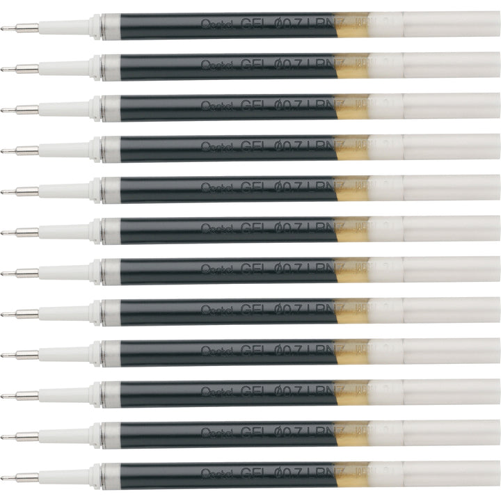 Image of Pentel® Gel Pen Refills, f/EnerGel, 0.7mm, Needle Tip, 12/BX, BK Ink