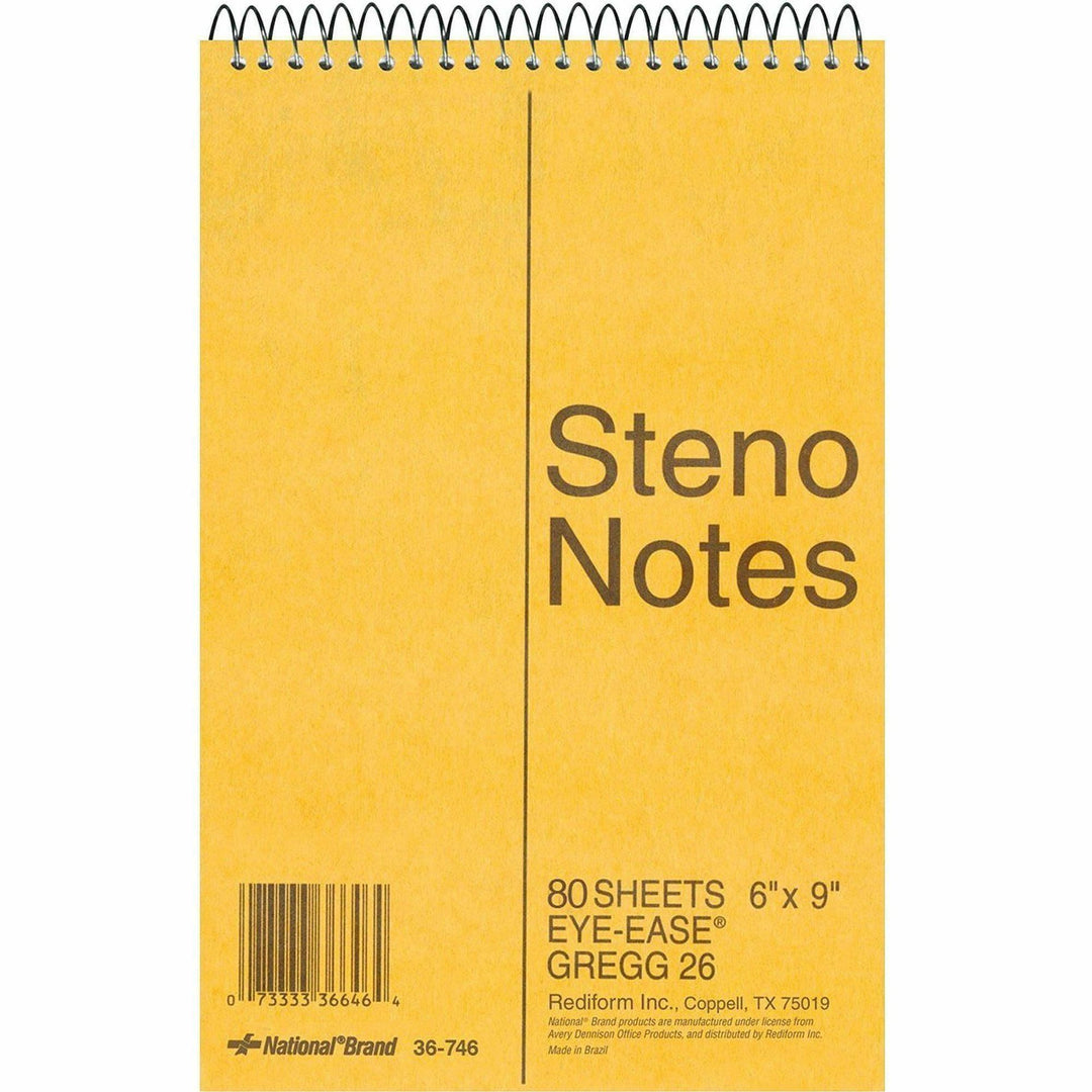 Image of Rediform® Steno Books, Gregg Ruled, 80 Sheets, 6"x9", 12/PK, GN Paper