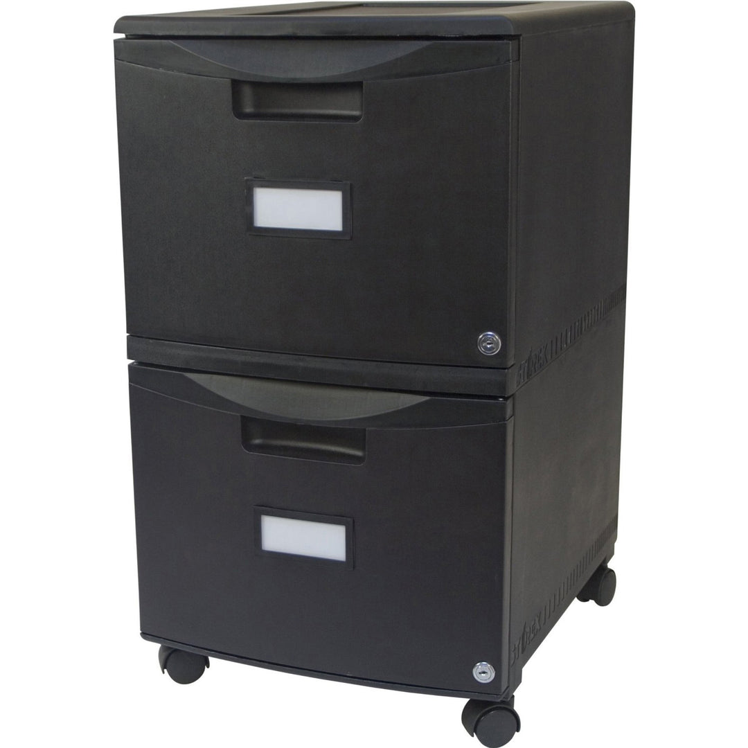 Image of Storex File Cabinet,2 Drawers,Ltr/Lgl,14-3/4"x18-1/4"x25-1/2",BK