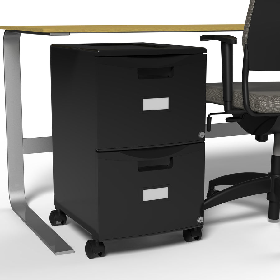 Image of Storex File Cabinet,2 Drawers,Ltr/Lgl,14-3/4"x18-1/4"x25-1/2",BK