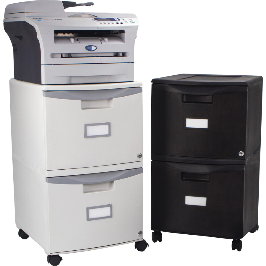Image of Storex File Cabinet,2 Drawers,Ltr/Lgl,14-3/4"x18-1/4"x25-1/2",BK