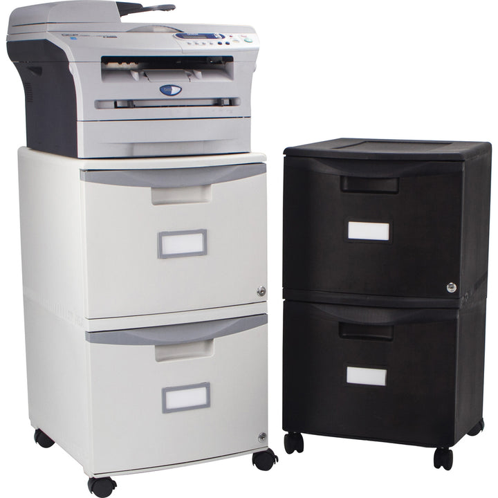 Image of Storex File Cabinet,2 Drawers,Ltr/Lgl,14-3/4"x18-1/4"x25-1/2",BK