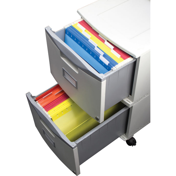 Image of Storex File Cabinet,2 Drawers,Ltr/Lgl,14-3/4"x18-1/4"x25-1/2",BK