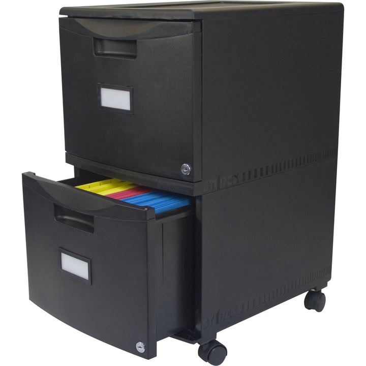 Image of Storex File Cabinet,2 Drawers,Ltr/Lgl,14-3/4"x18-1/4"x25-1/2",BK