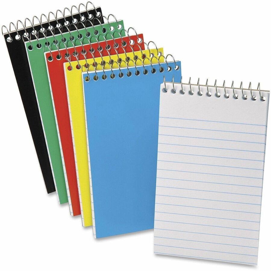 Image of Tops Memo Notebooks,Top Spiral,Narrow Rld,50 Shts,3"x5",5/BD, AST