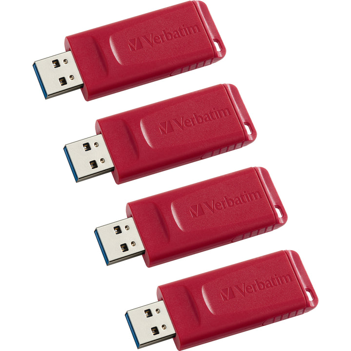Image of Verbatim® USB Flash Drives,Retractable,Security Feature,16GB,4/CT,RD