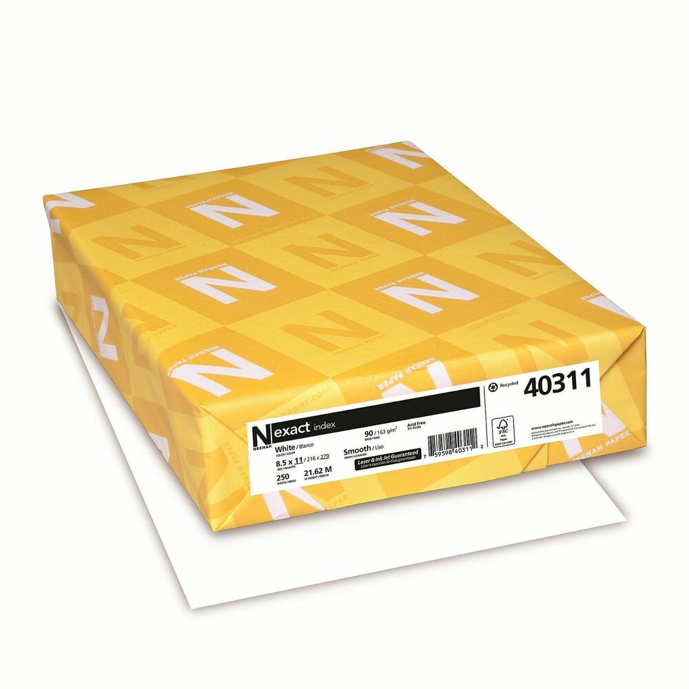 Image of Wausau Papers Index Paper,90 lb,94 Bright,8-1/2'x11",250SH/PK,2PK/BD,WE