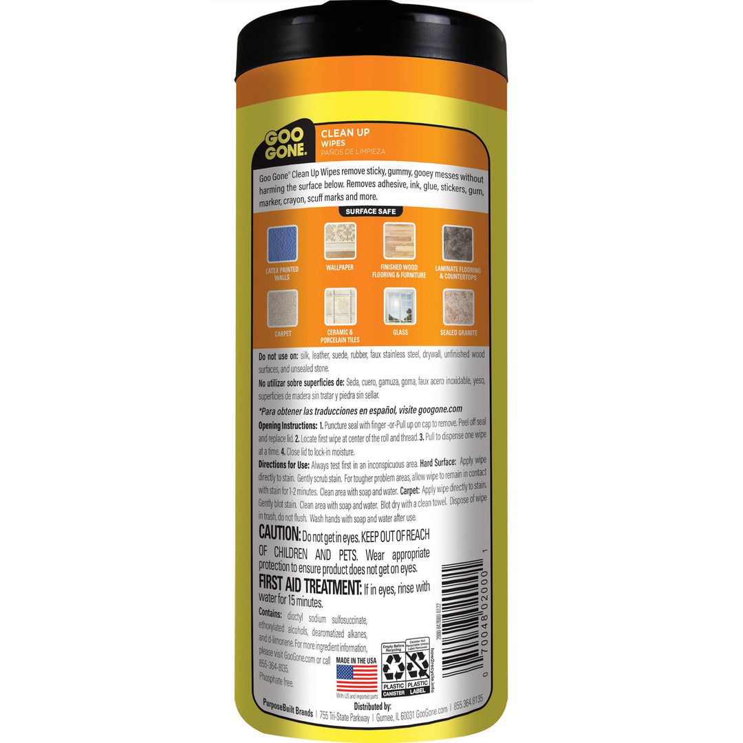 Image of WEIMAN® Wipes, f/Adhesive Removal, 24 Wipes/Canister, 4/CT, WE
