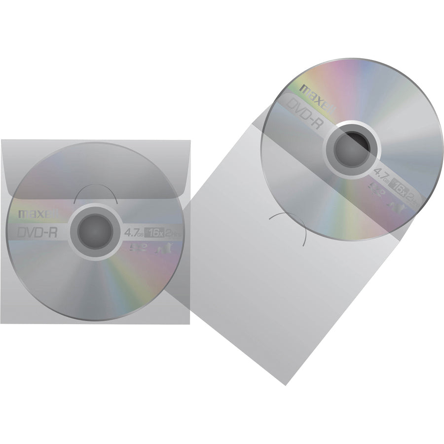 Image of Maxell® Disc Sleeve, Space-Saving, 1-1/2"Wx5-1/4"Lx6-1/2"H, 50/PK,CL
