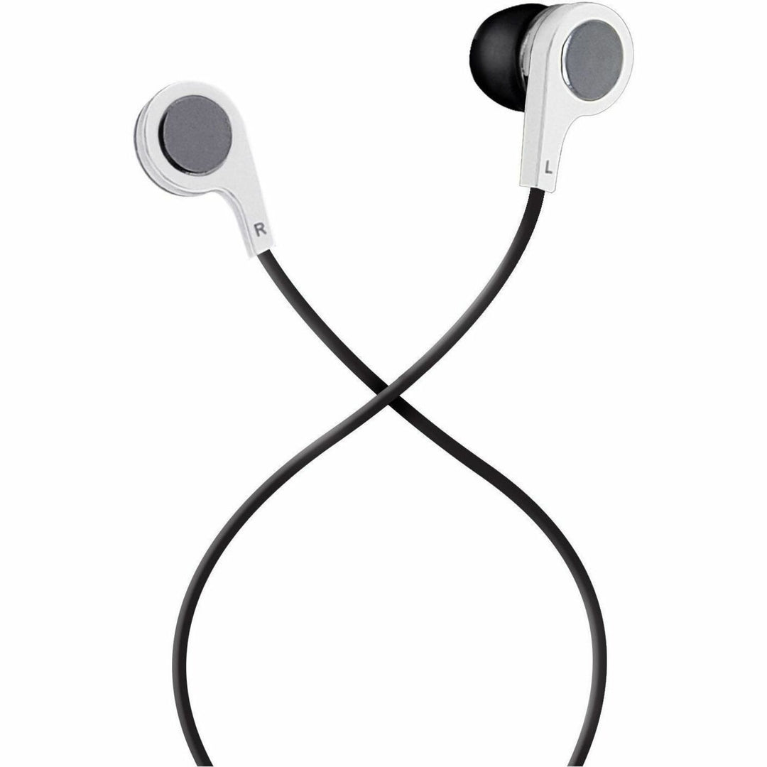 Image of Maxell® B-13 Bass Earbuds with Microphone, 52" Cord, White