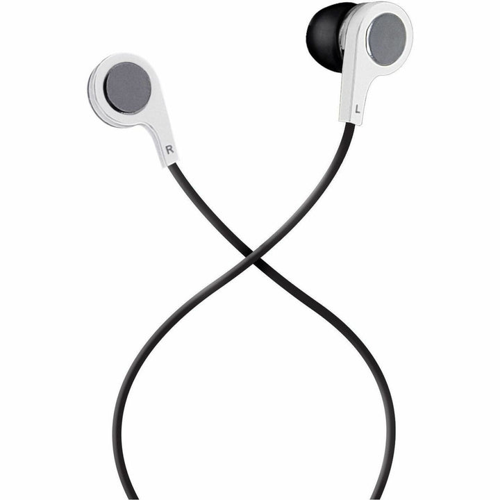 Image of Maxell® B-13 Bass Earbuds with Microphone, 52" Cord, White