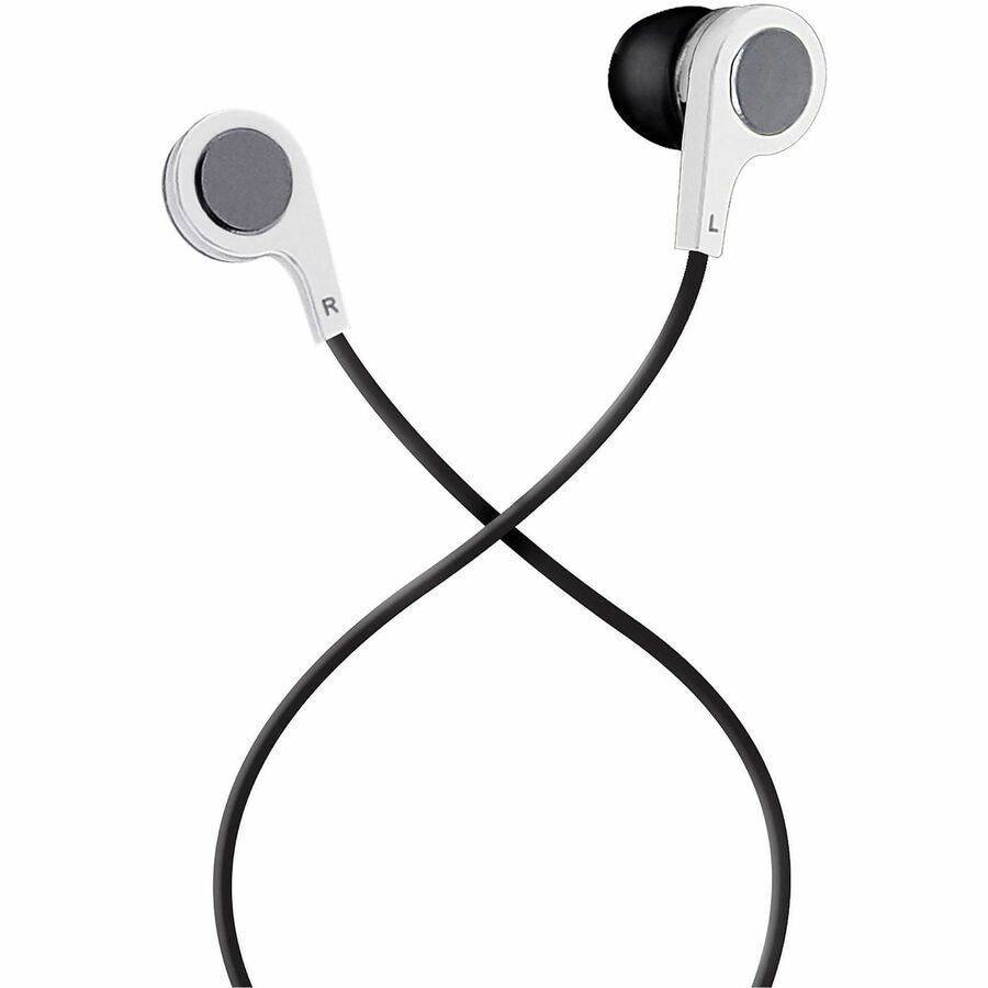 Image of Maxell® B-13 Bass Earbuds with Microphone, 52" Cord, White