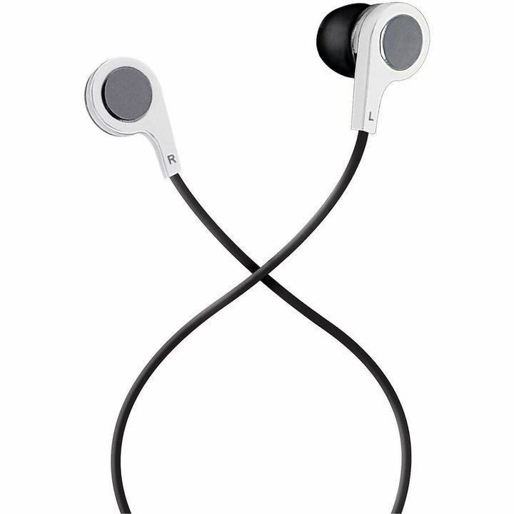 Image of Maxell® B-13 Bass Earbuds with Microphone, 52" Cord, White