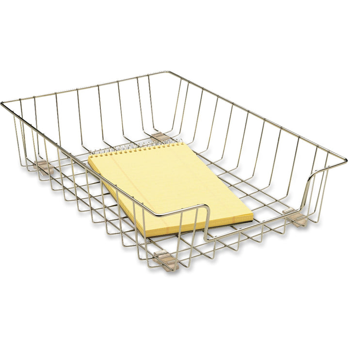 Image of Fellowes® Wire Desk Tray Organizer, 1 Section, Letter Size Files, 10" X 14.13" X 3", Silver